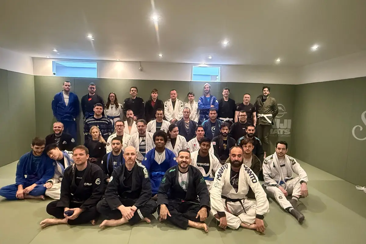 Wave BJJ class group photo at Society Members Club